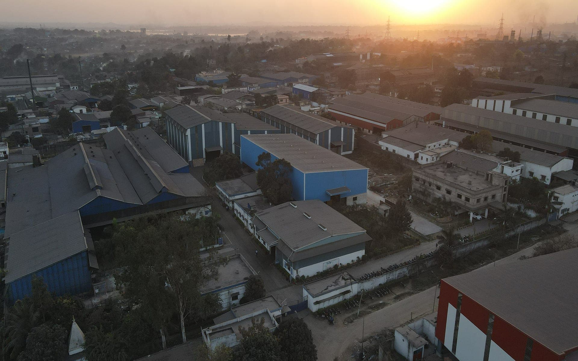 Industrial Factory Aerial View